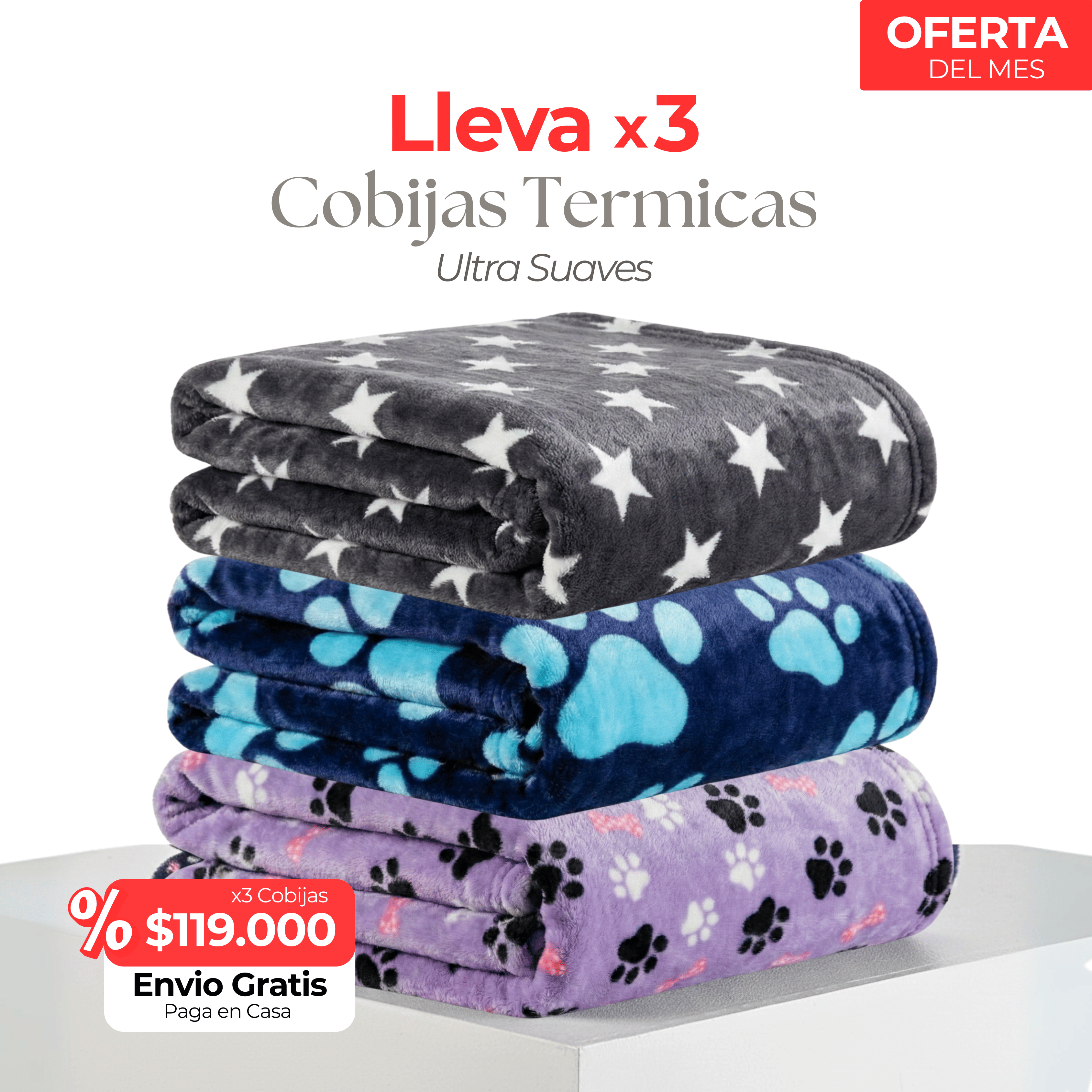 OFERTA X3 COBIJAS TERMICAS EXTRA SUAVES