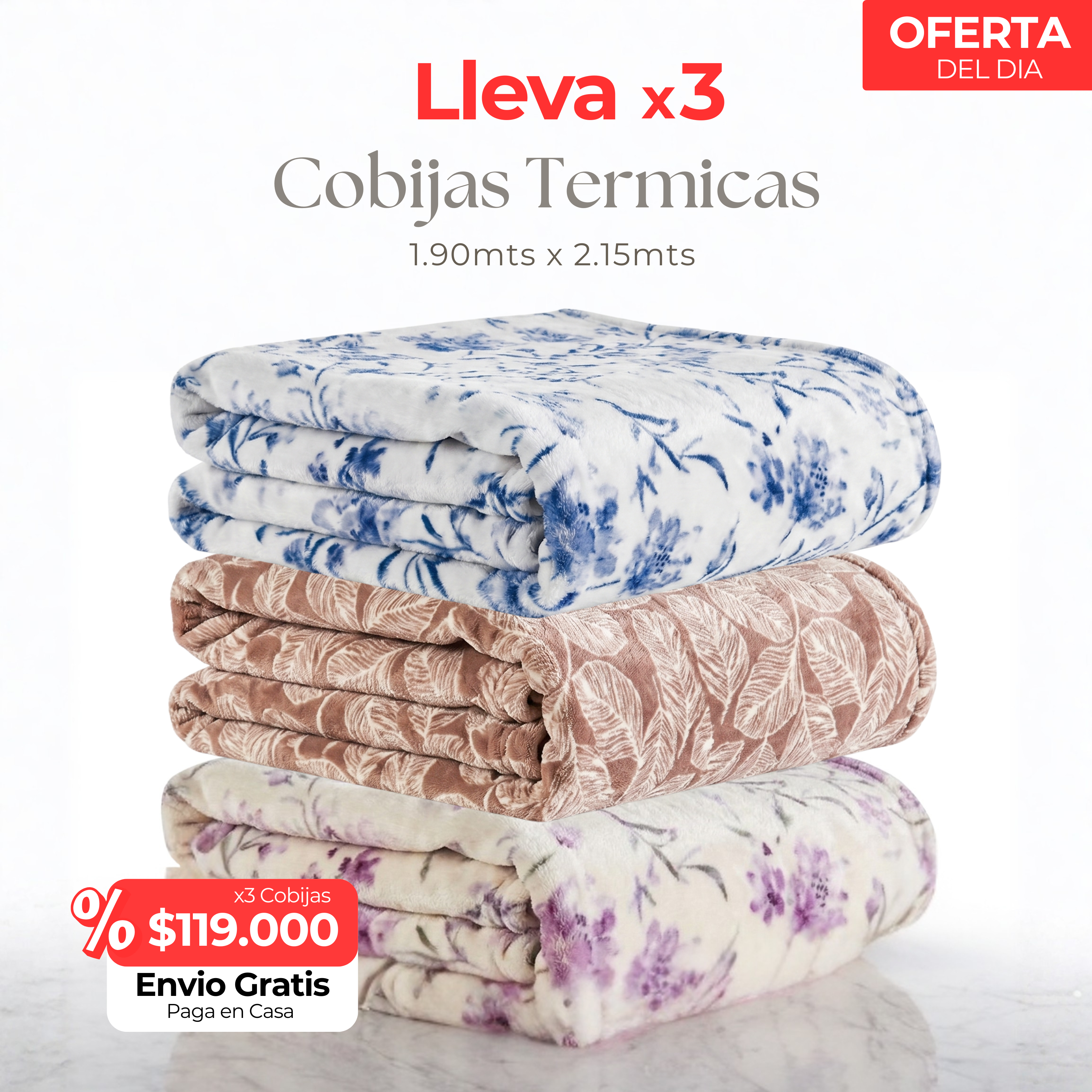 OFERTA X3 COBIJAS TERMICAS NUEVA COLECCIÓN