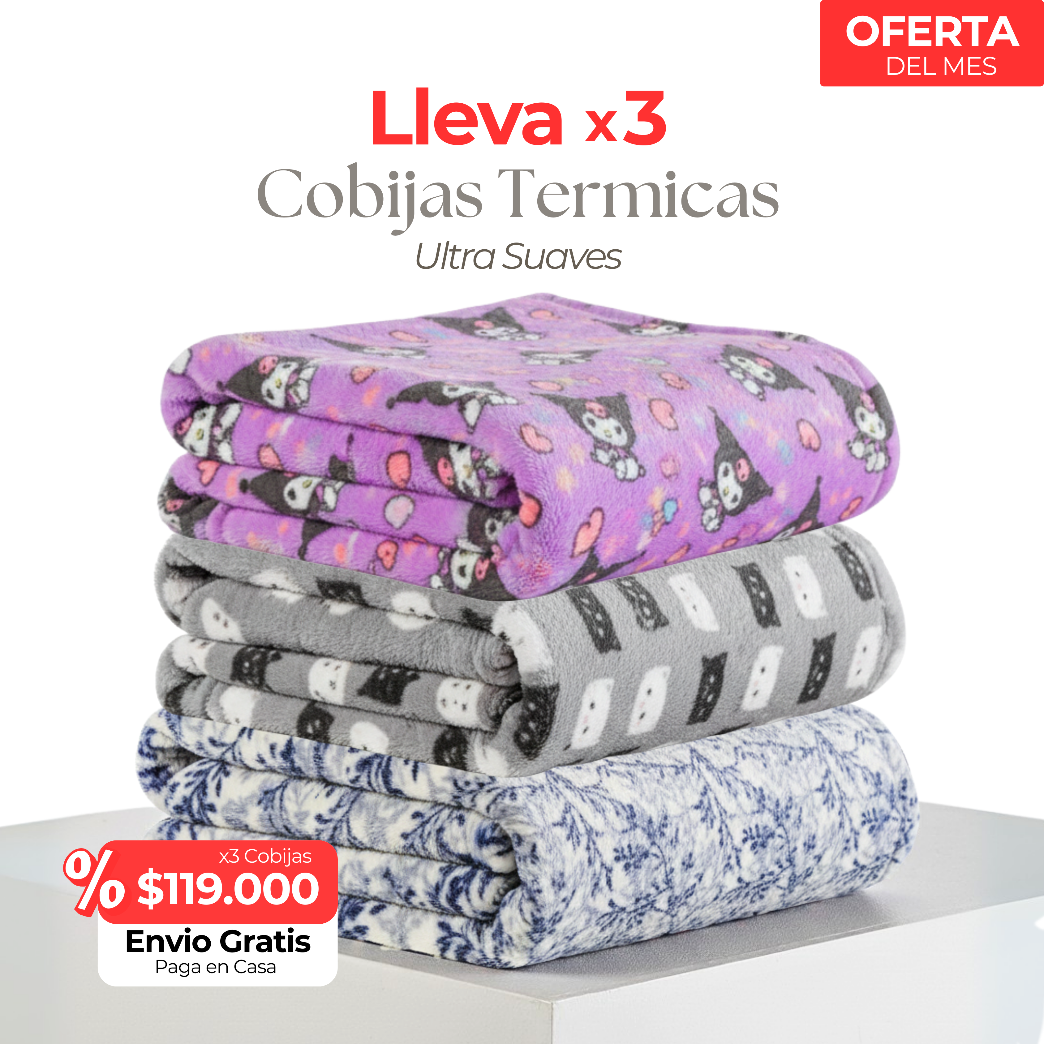OFERTA X3 COBIJAS TERMICAS EXTRA SUAVES