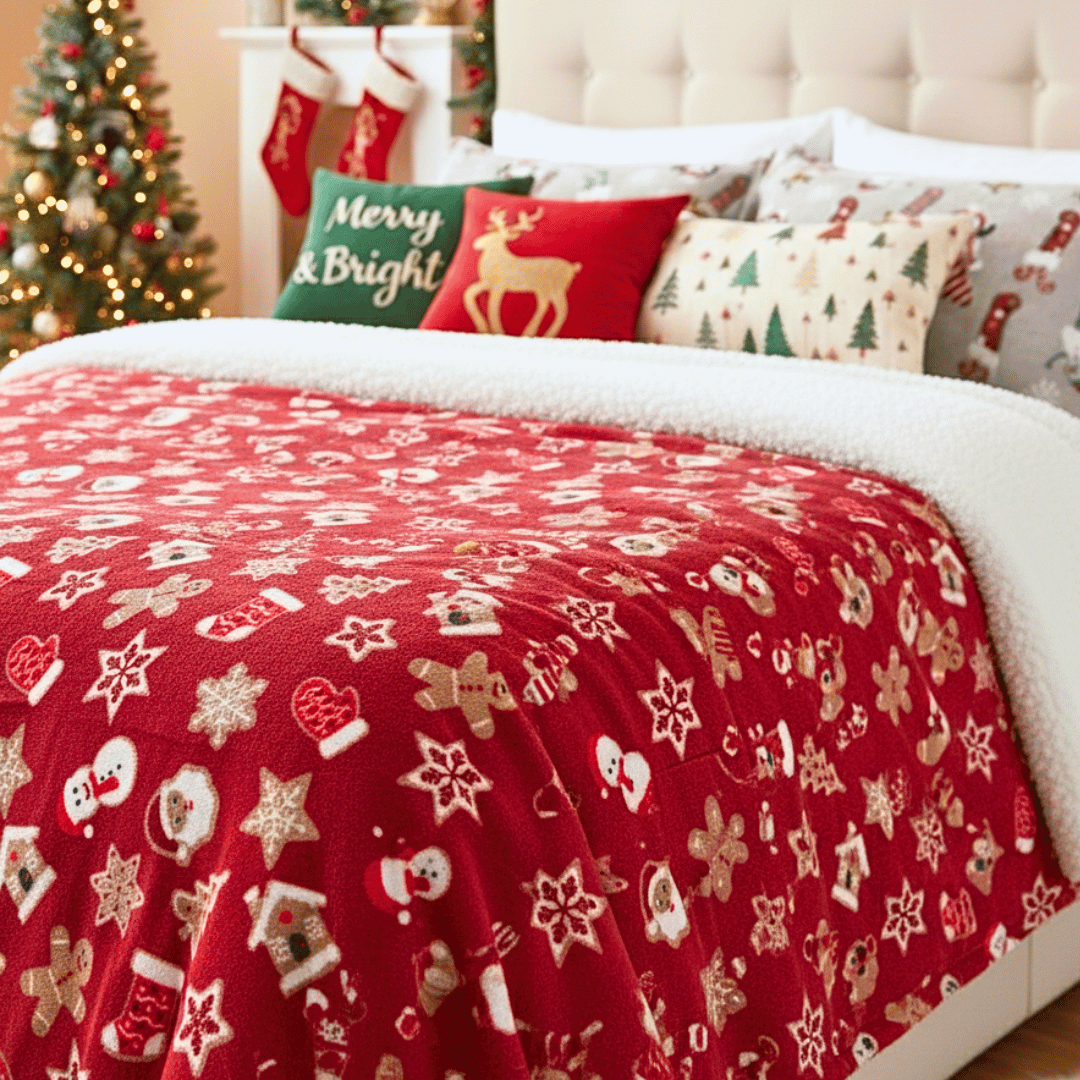 COBIJA NAVIDEÑA OVEJERA 🎄