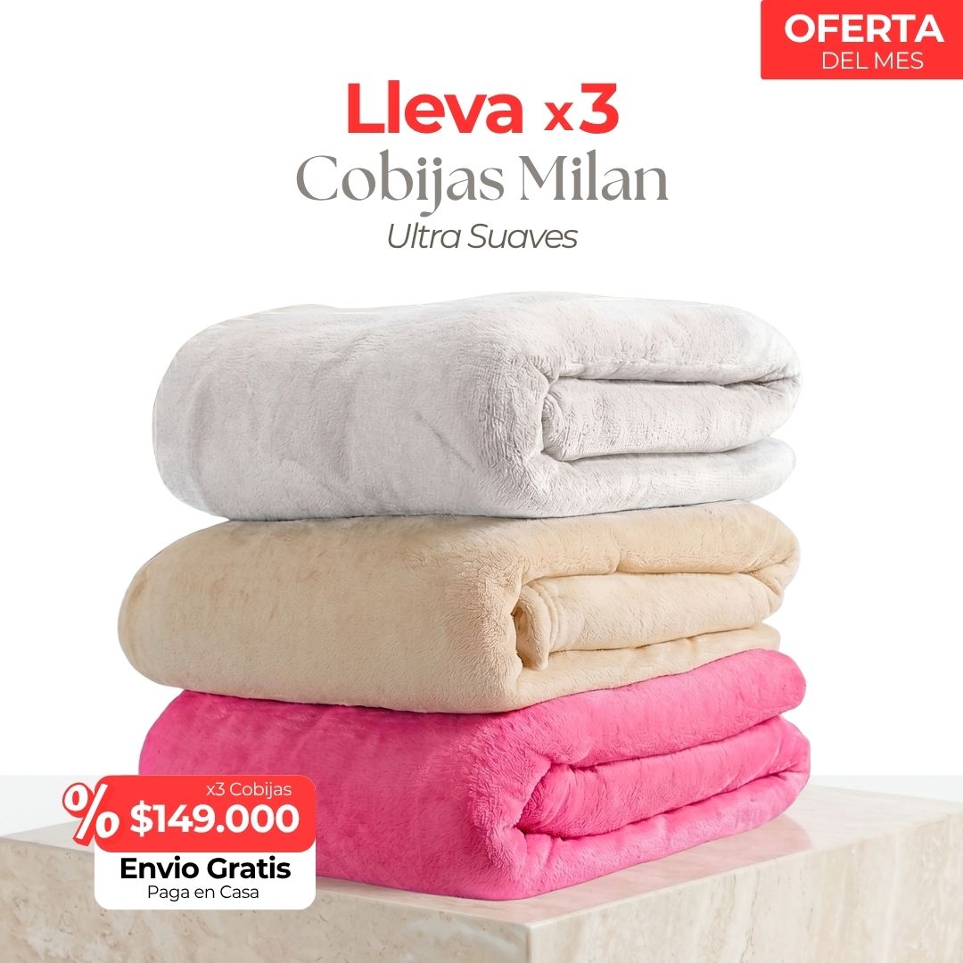 OFERTA X3 COBIJAS MILAN